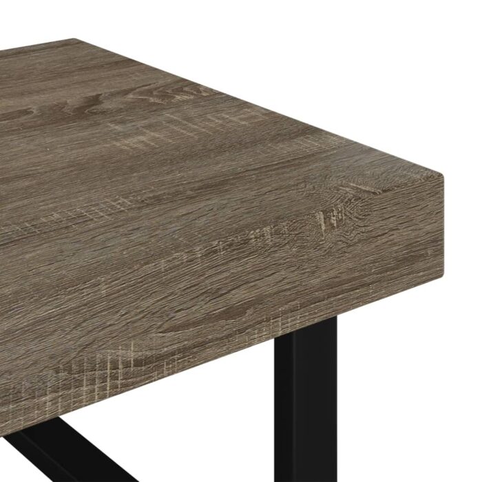 Table basse Gris et noir 120x60x40 cm MDF et fer – Image 3