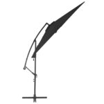 Parasol de jardin en porte-à-faux avec mât en aluminium noir – Image 2
