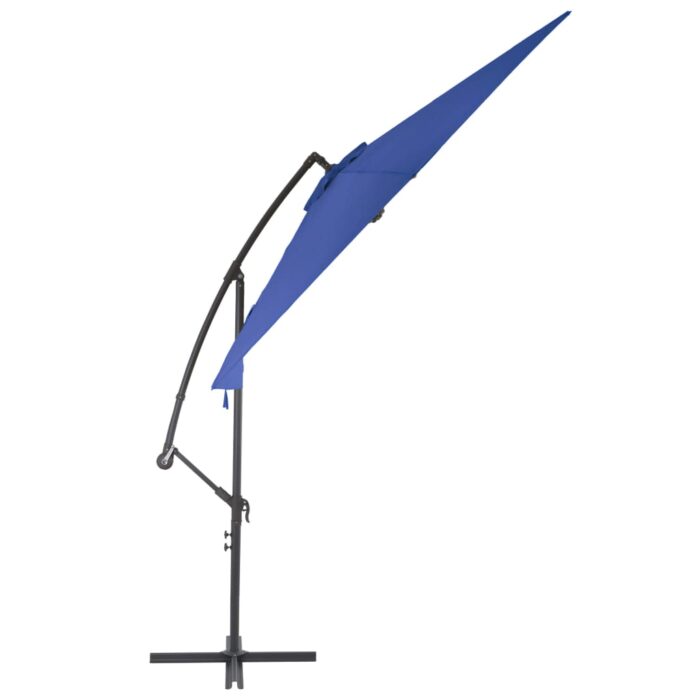 Parasol de jardin en porte-à-faux avec mât en aluminium bleu – Image 2