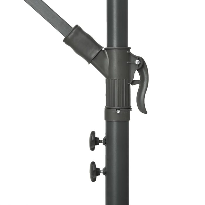 Parasol de jardin en porte-à-faux et lumières LED mât en acier – Image 6