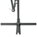 Parasol de jardin en porte-à-faux et lumières LED mât en acier – Image 7