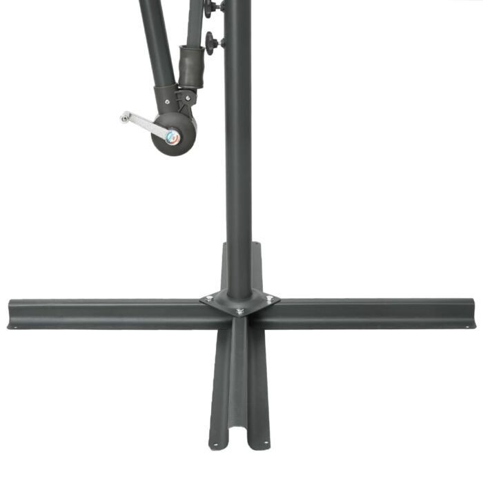 Parasol de jardin en porte-à-faux et lumières LED mât en acier – Image 7