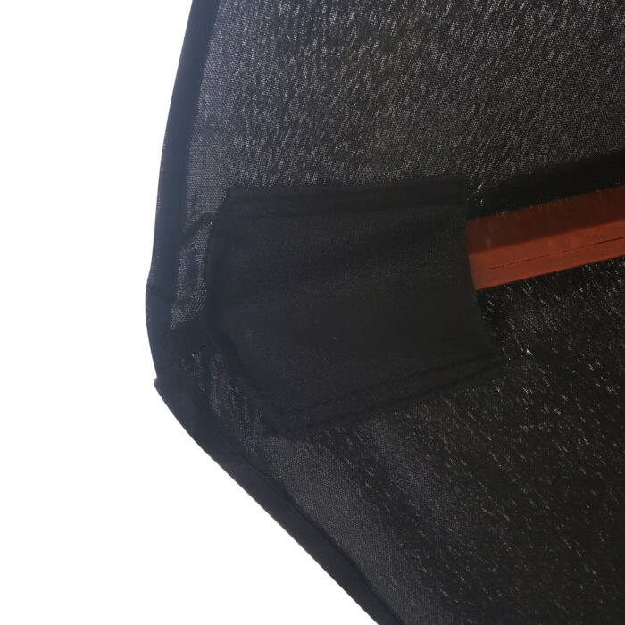 Parasol d'extérieur avec mât en bois 350 cm Noir – Image 4