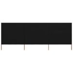 Paravent 3 panneaux Tissu 400 x 120 cm Noir