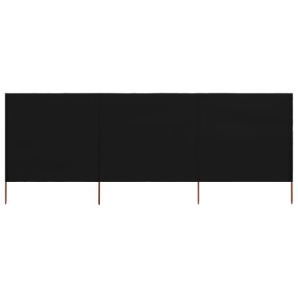 Paravent 3 panneaux Tissu 400 x 120 cm Noir