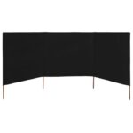 Paravent 3 panneaux Tissu 400 x 160 cm Noir – Image 2