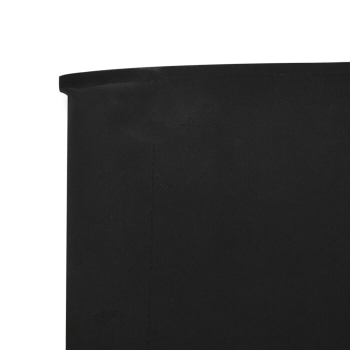 Paravent 5 panneaux Tissu 600 x 120 cm Noir – Image 3