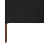 Paravent 5 panneaux Tissu 600 x 120 cm Noir – Image 4