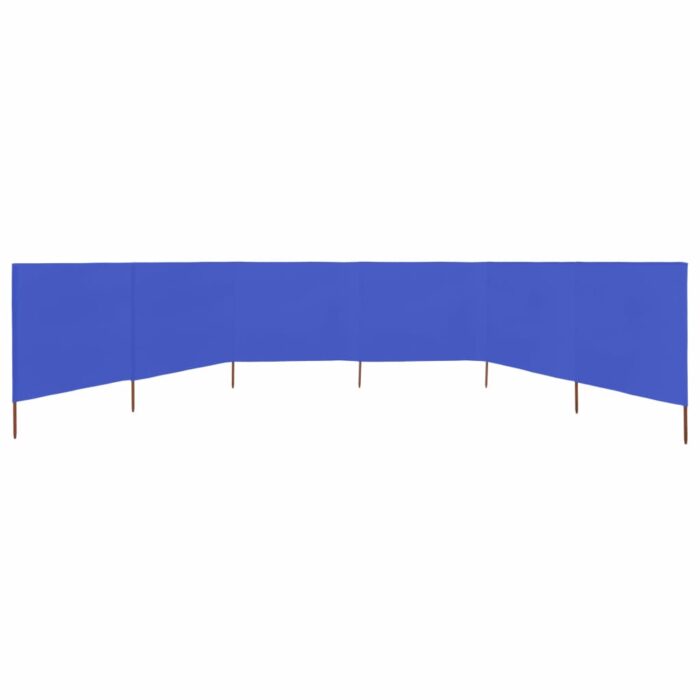 Paravent 6 panneaux Tissu 800 x 80 cm Bleu azuré – Image 2
