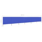 Paravent 6 panneaux Tissu 800 x 80 cm Bleu azuré – Image 5