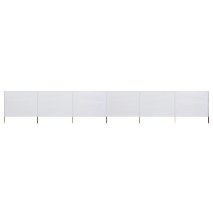 Paravent 6 panneaux Tissu 800 x 120 cm Blanc sable – Image 1
