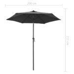 Parasol Anthracite 200x224 cm Aluminium – Image 6