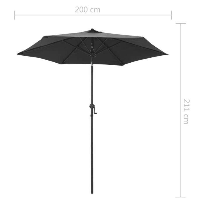 Parasol Anthracite 200x224 cm Aluminium – Image 6