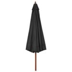 Parasol d'extérieur avec mât en bois 330 cm Anthracite – Image 3
