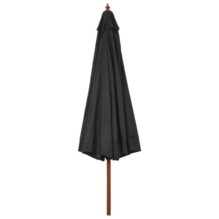 Parasol d'extérieur avec mât en bois 330 cm Anthracite – Image 3