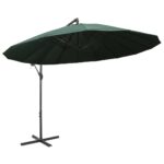 Parasol suspendu avec poteau en aluminium Vert 3 m – Image 2