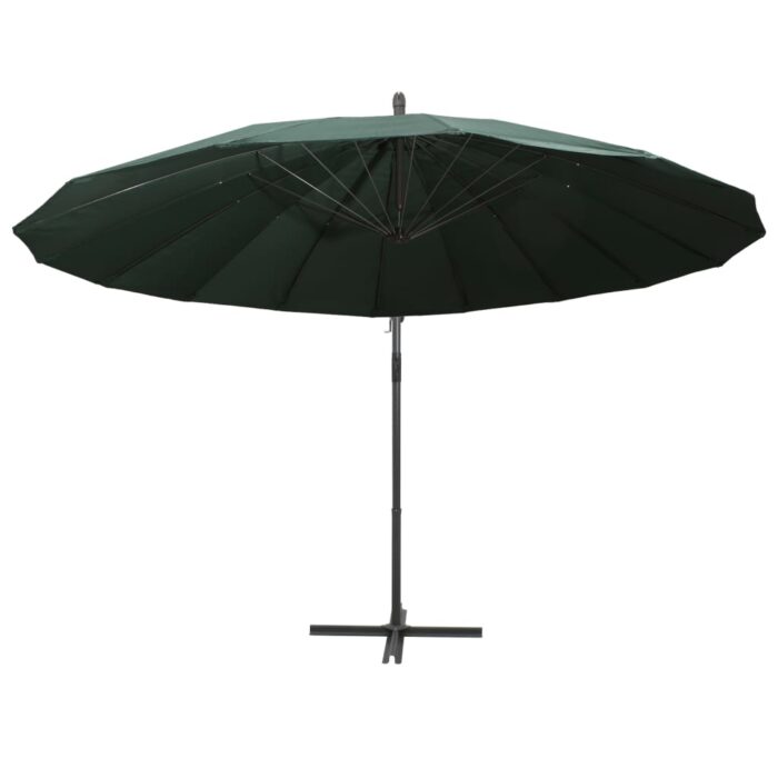 Parasol suspendu avec poteau en aluminium Vert 3 m – Image 3