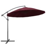 Parasol suspendu avec poteau bordeaux 3 m