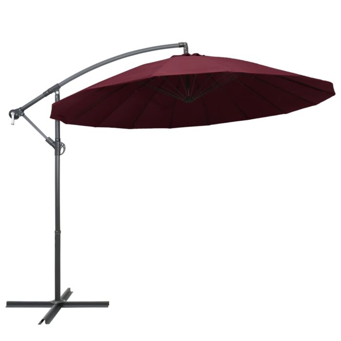 Parasol suspendu avec poteau bordeaux 3 m – Image 1