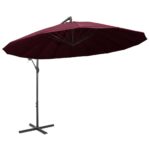 Parasol suspendu avec poteau bordeaux 3 m – Image 2
