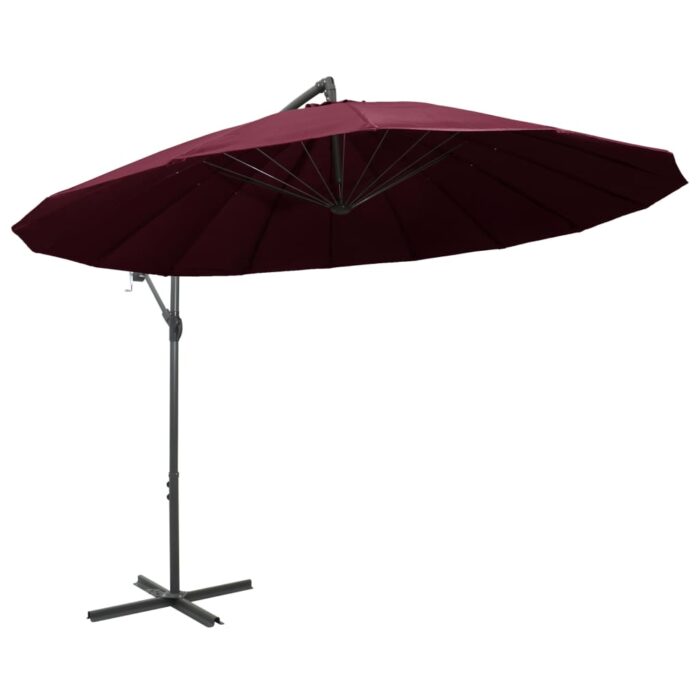 Parasol suspendu avec poteau bordeaux 3 m – Image 2