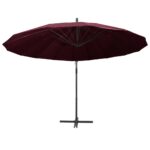 Parasol suspendu avec poteau bordeaux 3 m – Image 3
