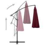 Parasol suspendu avec poteau bordeaux 3 m – Image 4