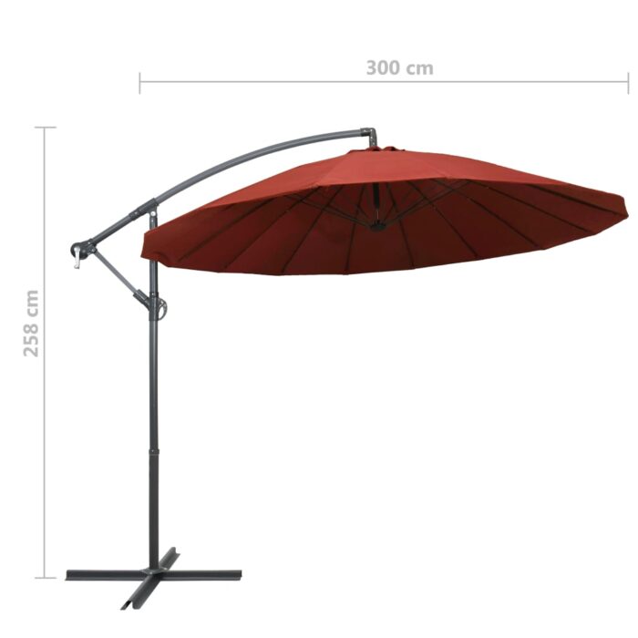 Parasol suspendu avec poteau terre cuite 3 m – Image 8
