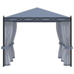 Tonnelle avec moustiquaire 3x4 m Anthracite Acier – Image 2