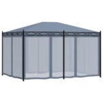 Tonnelle avec moustiquaire 3x4 m Anthracite Acier – Image 3