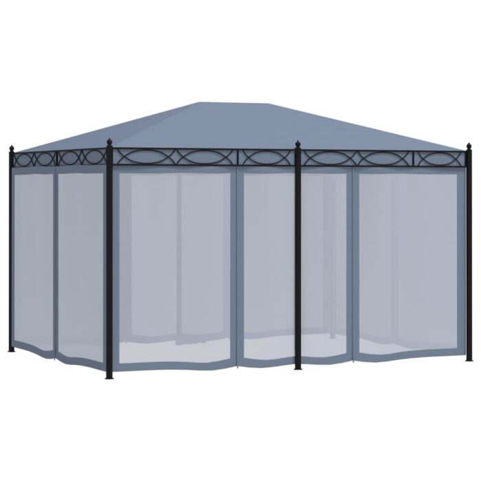 Tonnelle avec moustiquaire 3x4 m Anthracite Acier – Image 3