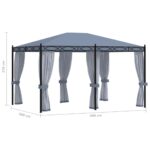 Tonnelle avec moustiquaire 3x4 m Anthracite Acier – Image 5