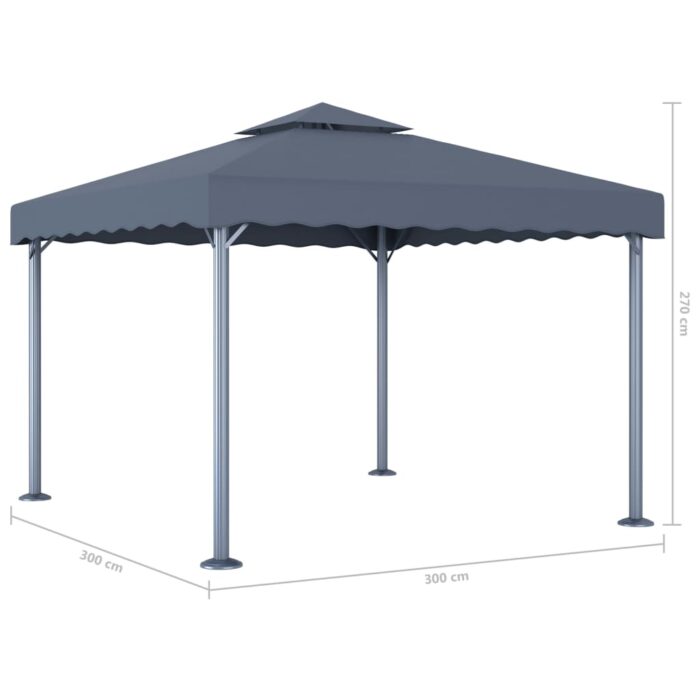 Tonnelle 300x300 cm Anthracite Aluminium – Image 3