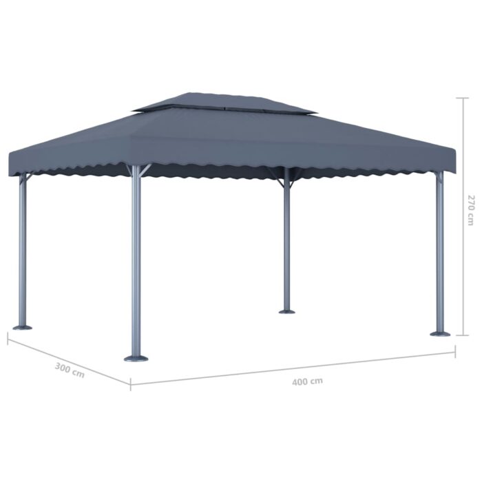 Tonnelle 400x300 cm Anthracite Aluminium – Image 4