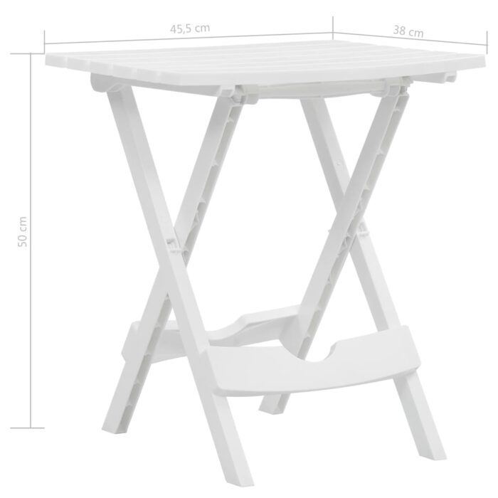 Table pliable de jardin 45,5x38,5x50 cm Blanc – Image 6