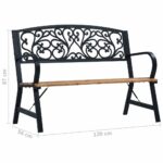 Banc de jardin 120 cm Bois – Image 7
