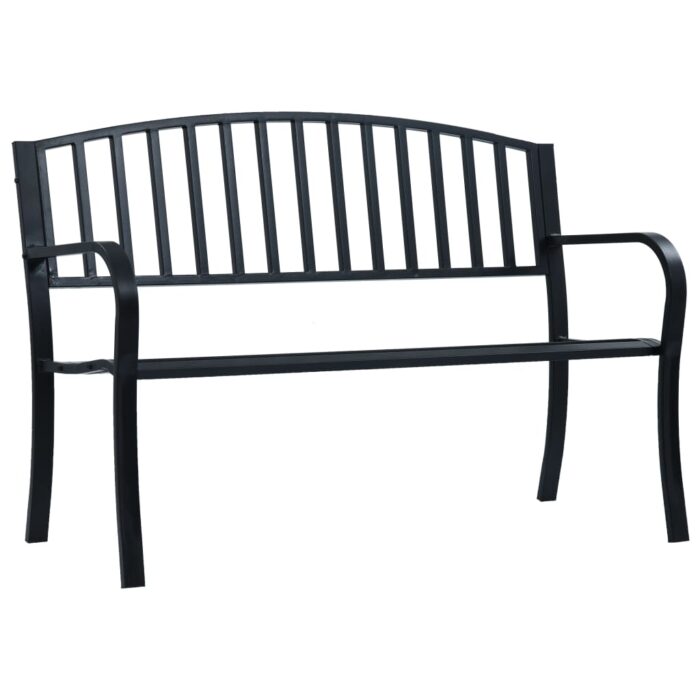 Banc de jardin 125 cm Noir Acier – Image 1