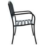 Banc de jardin 125 cm Noir Acier – Image 2
