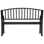 Banc de jardin 125 cm Noir Acier – Image 3