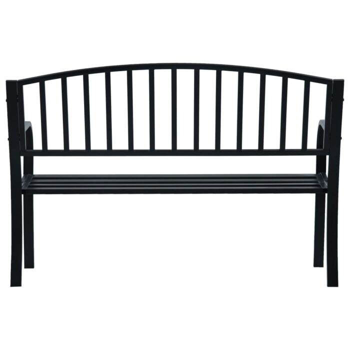 Banc de jardin 125 cm Noir Acier – Image 3