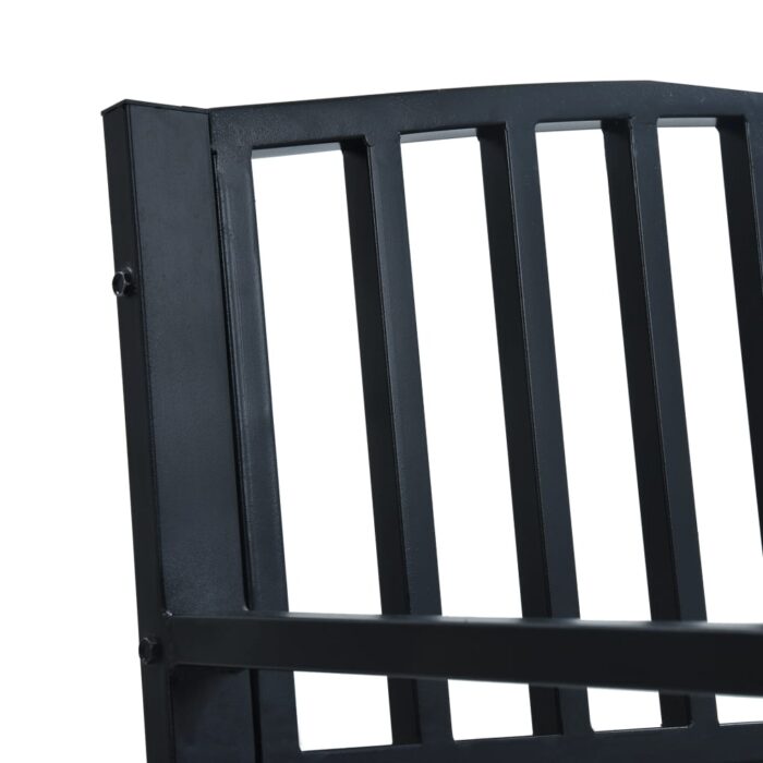 Banc de jardin 125 cm Noir Acier – Image 4