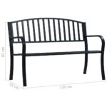Banc de jardin 125 cm Noir Acier – Image 6