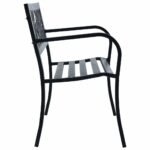 Banc de jardin 125 cm Noir Acier – Image 2