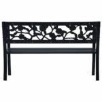 Banc de jardin 125 cm Noir Acier – Image 3