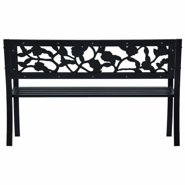 Banc de jardin 125 cm Noir Acier – Image 3