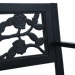 Banc de jardin 125 cm Noir Acier – Image 4