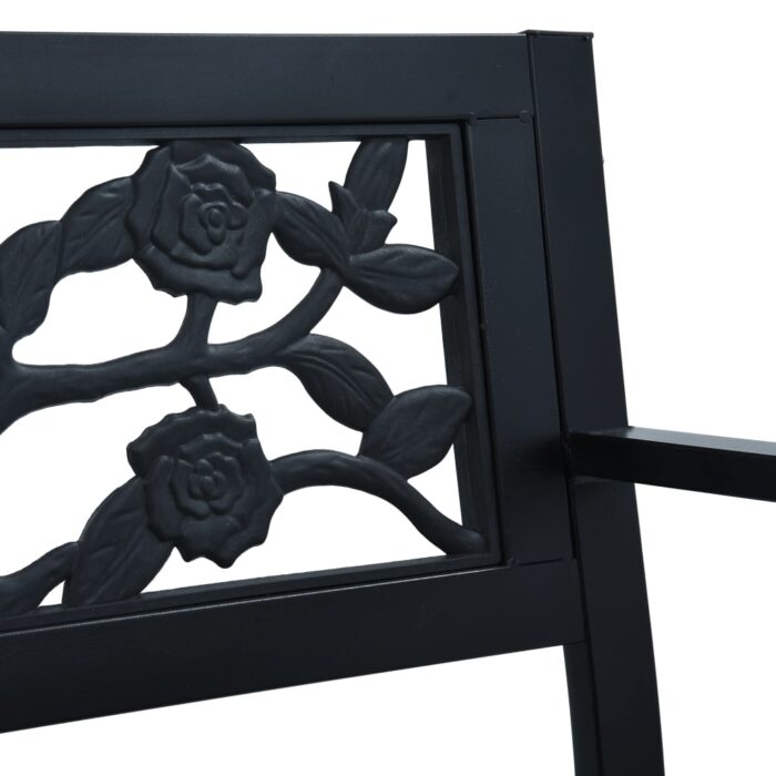Banc de jardin 125 cm Noir Acier – Image 4