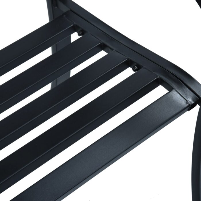 Banc de jardin 125 cm Noir Acier – Image 5