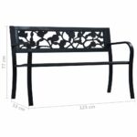 Banc de jardin 125 cm Noir Acier – Image 6