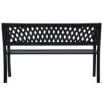 Banc de jardin 125 cm Noir Acier – Image 3